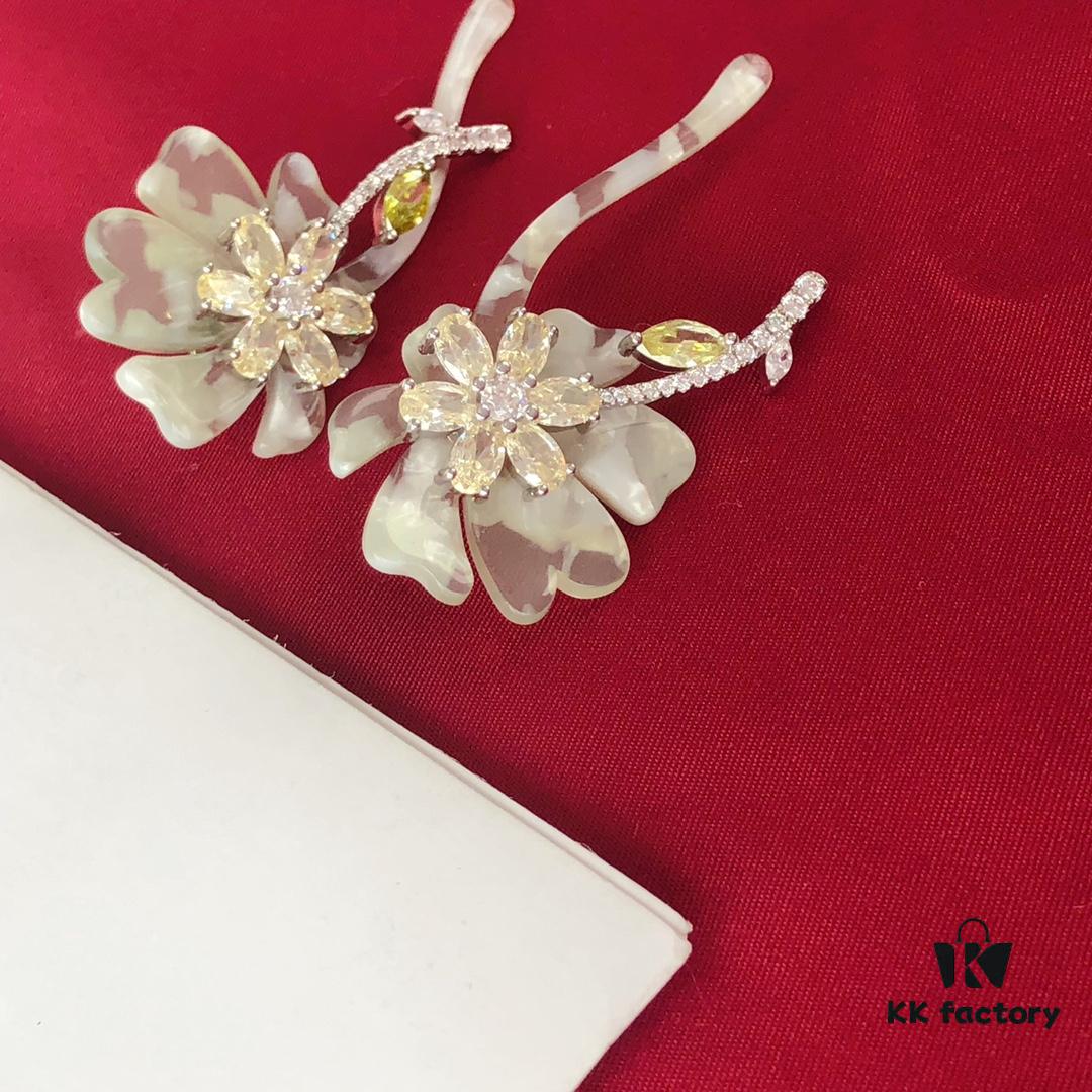 HEFANG Jewelry Blossom Rose Earrings