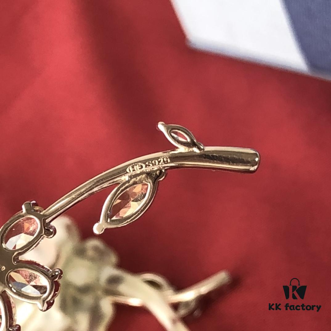 HEFANG Jewelry Blossom Rose Earrings