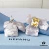 HEFANG Blossom Collection 2023 White Iris Sugar Cube Earrings