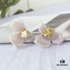HEFANG Blossom Collection 2023 White Iris Sugar Cube Earrings