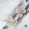HEFANG Blossom Collection 2023 White Iris Sugar Cube Earrings