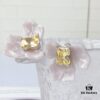 HEFANG Blossom Collection 2023 White Iris Sugar Cube Earrings