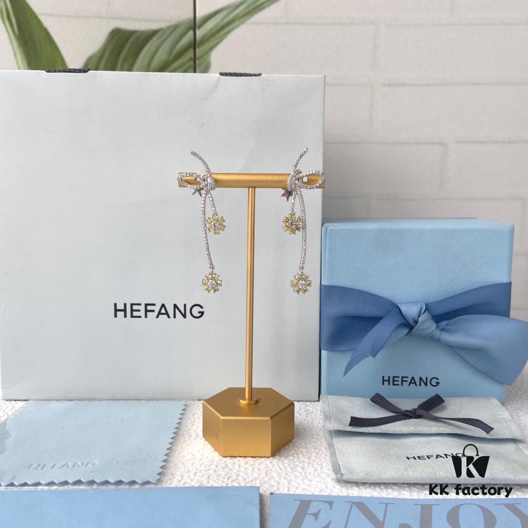 HEFANG Blossom Collection Rose Ribbon Earrings