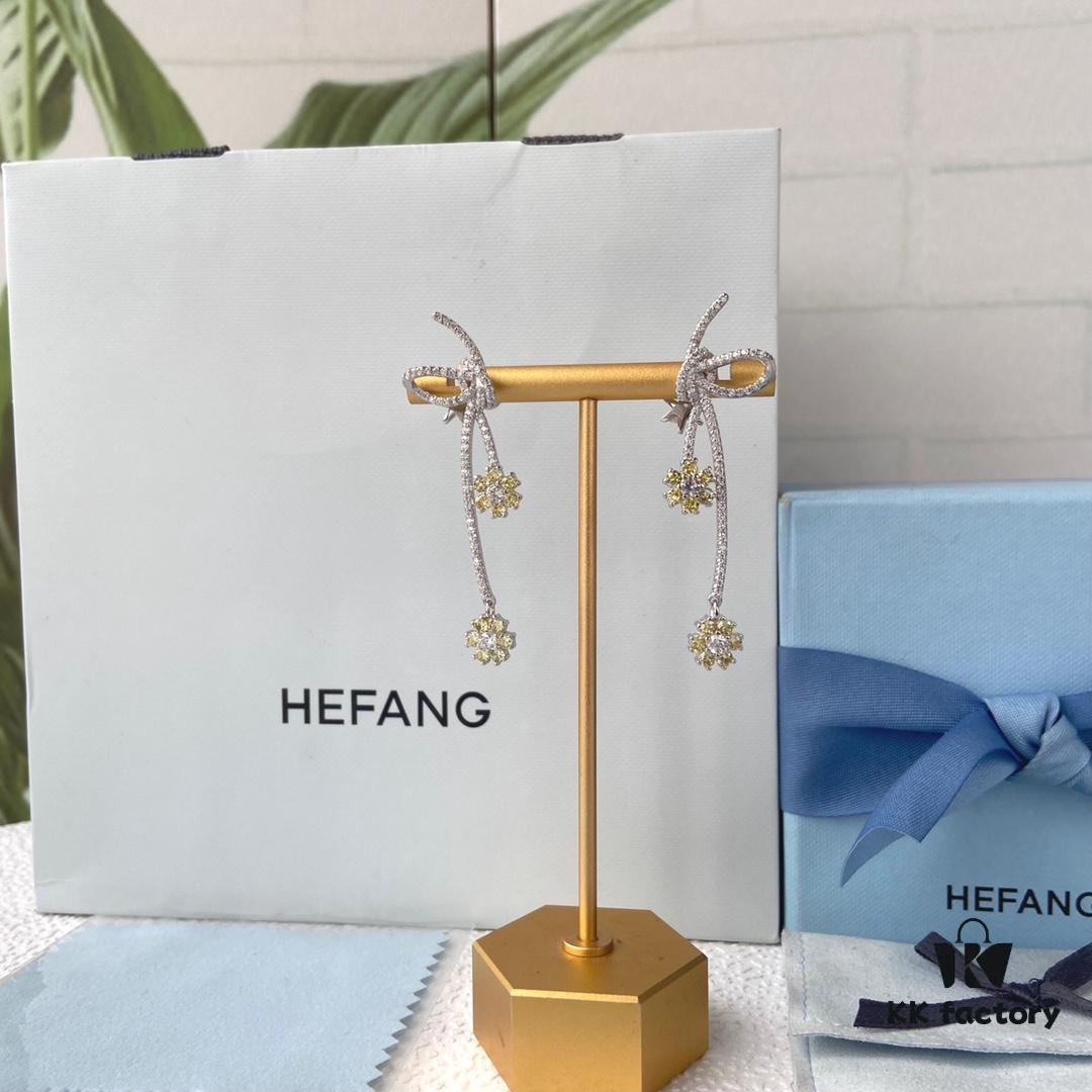 HEFANG Blossom Collection Rose Ribbon Earrings