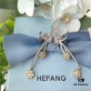 HEFANG Blossom Collection Rose Ribbon Earrings