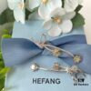 HEFANG Blossom Collection Rose Ribbon Earrings