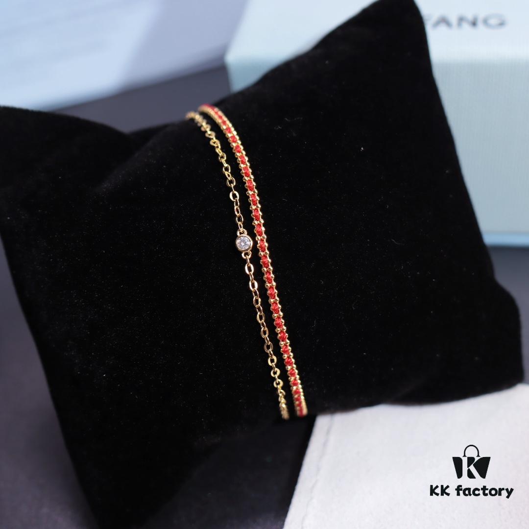 HEFANG He Fang Braided Red String Double-Layer Bracelet, Minimalist Design, New Year, Birth Year, Gift for Girlfriend, Christmas Gift