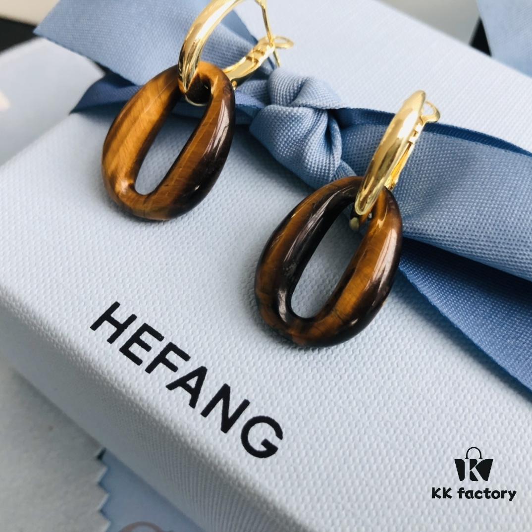 HEFANG Jewelry Coffee Bean Earrings