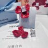 New HEFANG Red Iris Sugar Cube Earrings