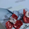 New Arrival HEFANG Red Iris Sugar Cube Earrings 925 Silver Detachable DIY New Year Earrings Christmas Gift