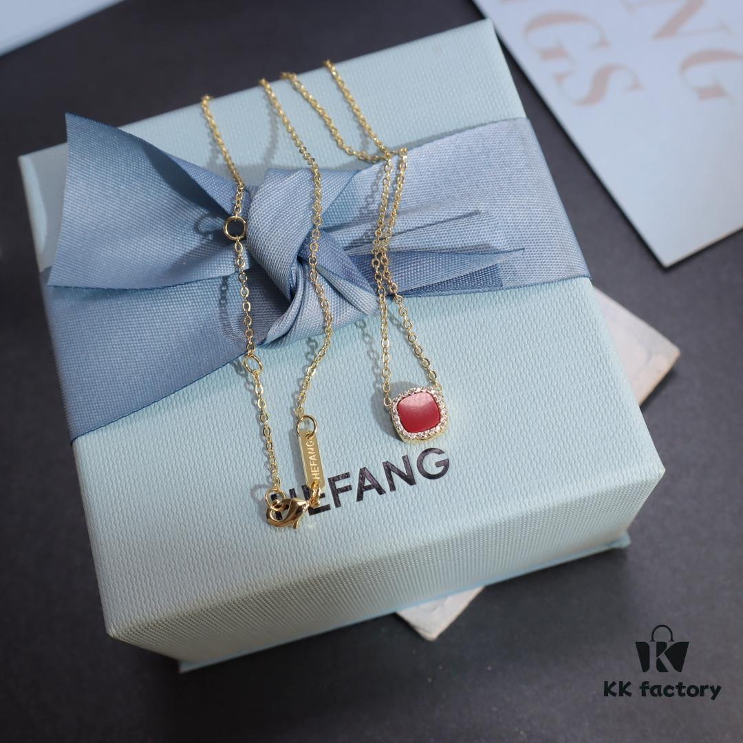 HEFANG Lucky Coin Necklace New Year Minimalist Luxury Pendant Chain for Women Christmas Gift