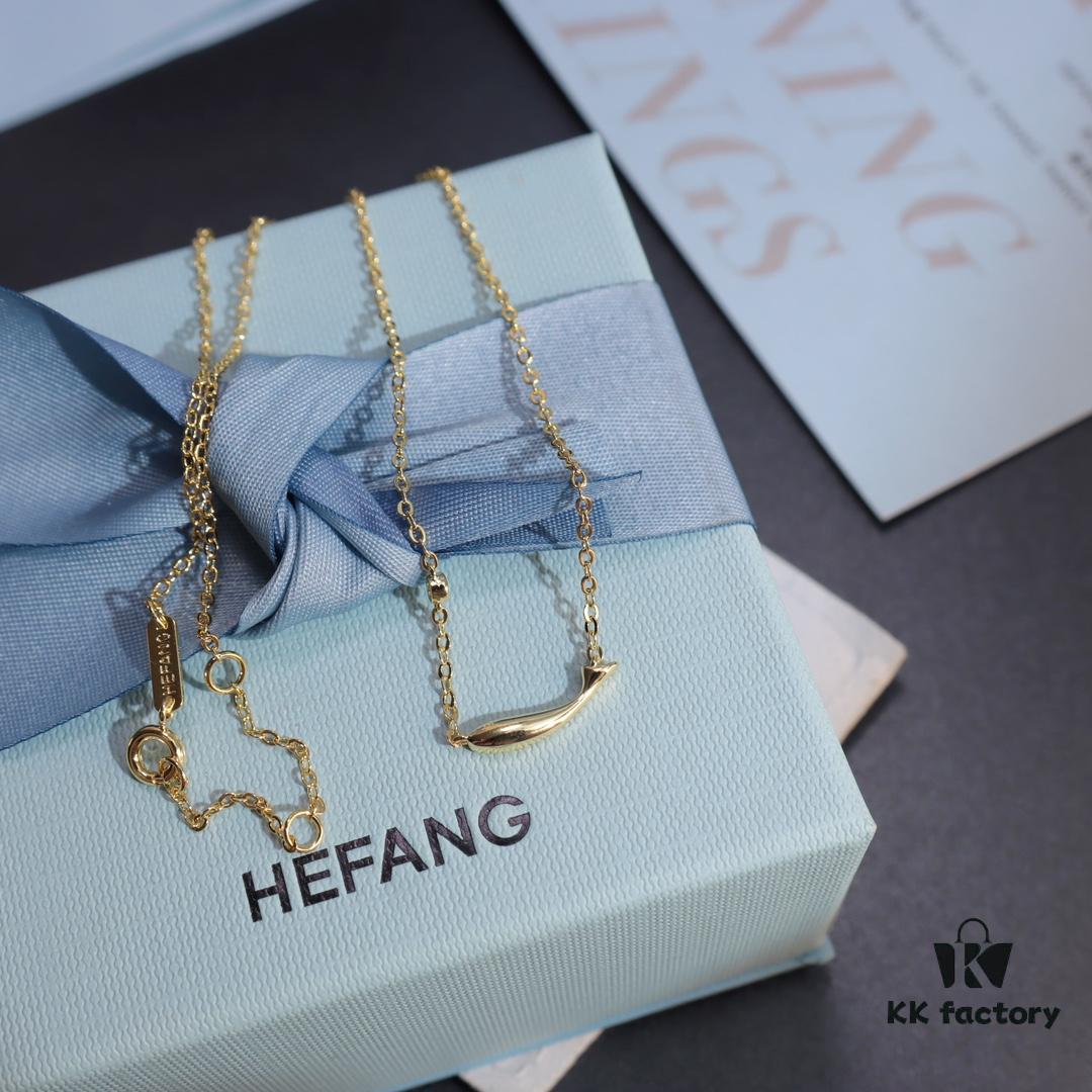 HEFANG New Arrival Koi 14K Gold Diamond Minimalist Luxury Pendant Necklace for Women, Christmas Gift