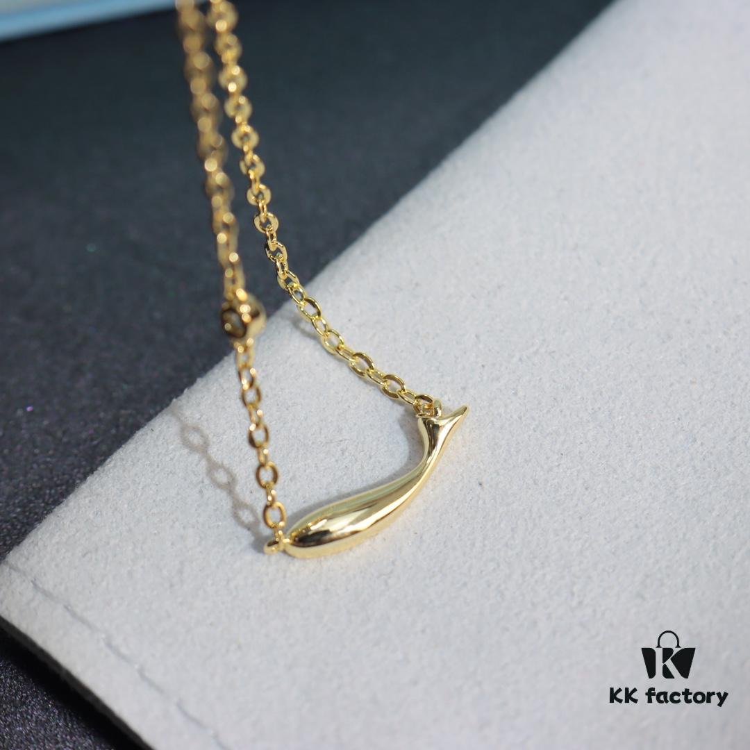 HEFANG New Arrival Koi 14K Gold Diamond Minimalist Luxury Pendant Necklace for Women, Christmas Gift