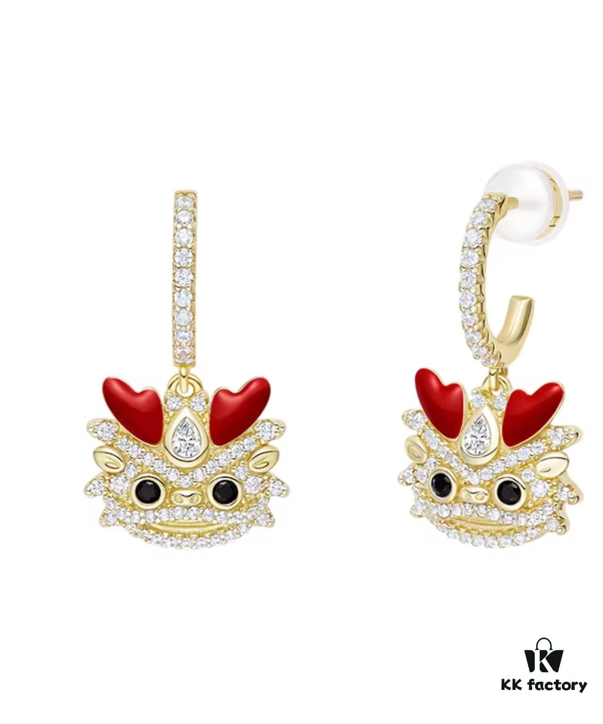 New Arrival Cute Dragon Ear Rings and Necklace