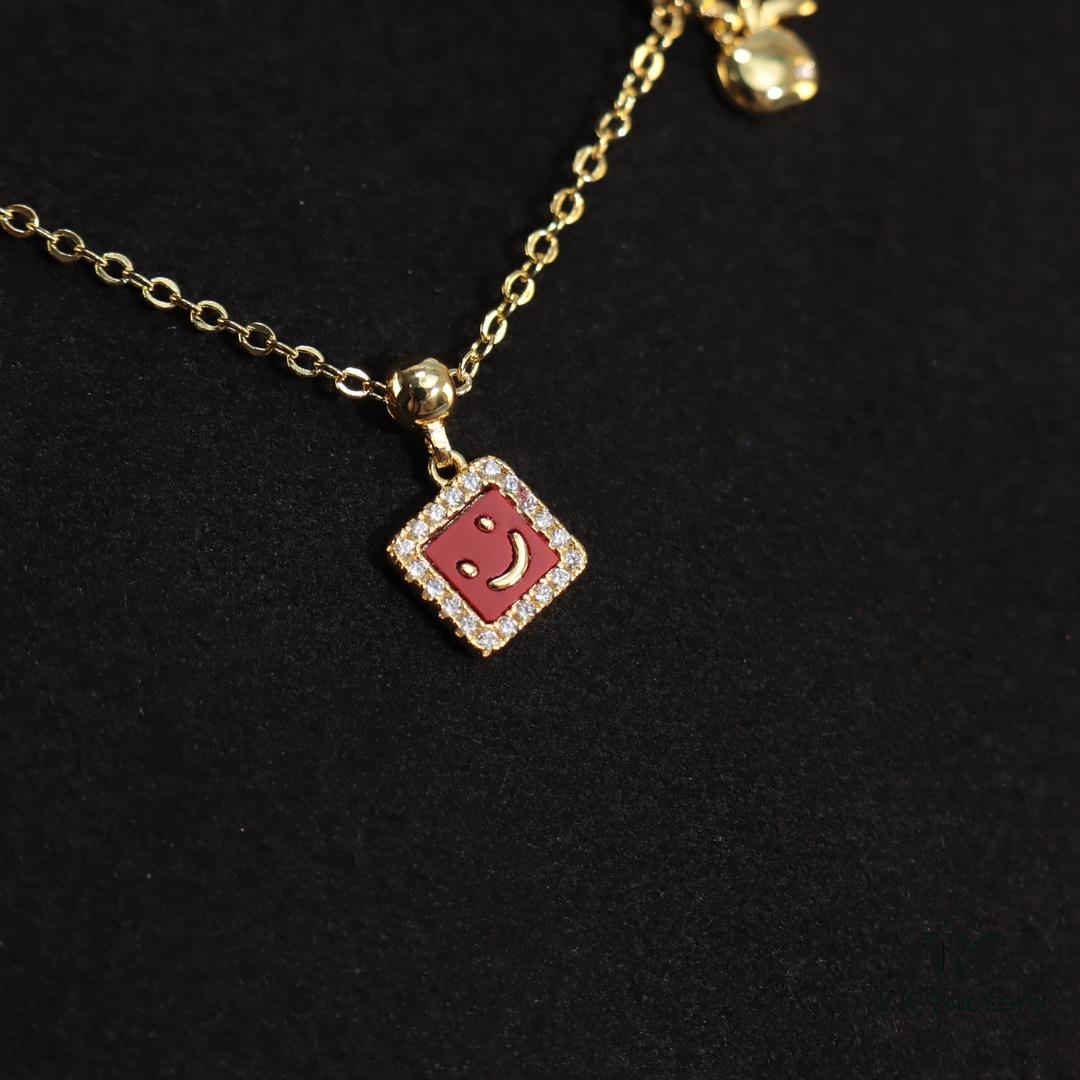 HEFANG New Arrival Cute 14K Gold Pendant Necklace with Diamond, Luxury Minimalist DIY Christmas Gift