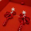 Red Velvet Ribbon Earrings
