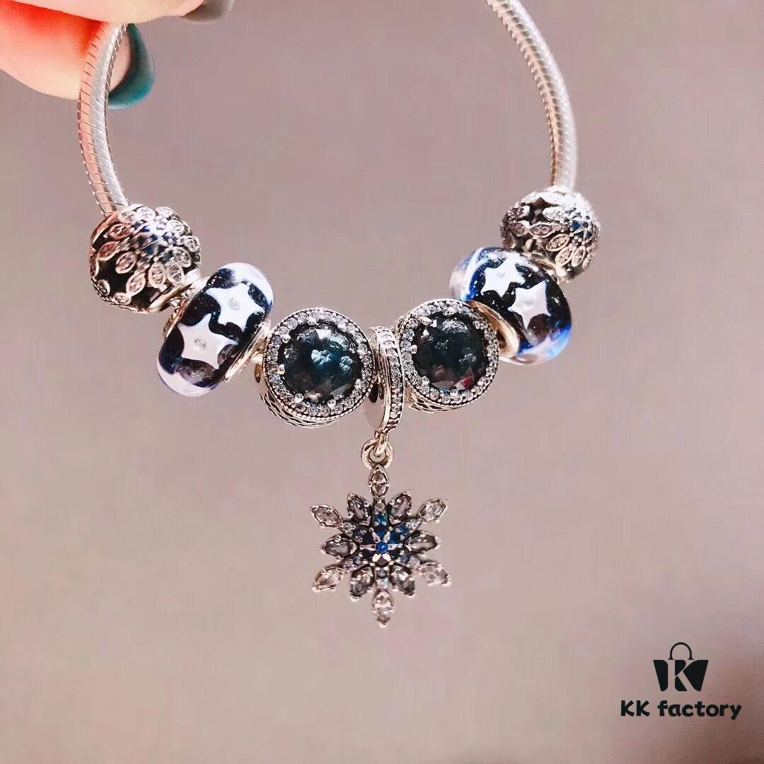 Pandora Starry Sky Blue Crystal Snowflake New Arrival!