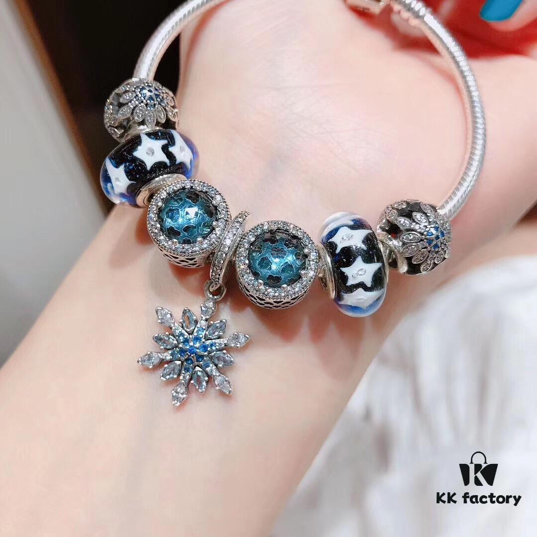 Pandora Starry Sky Blue Crystal Snowflake New Arrival!