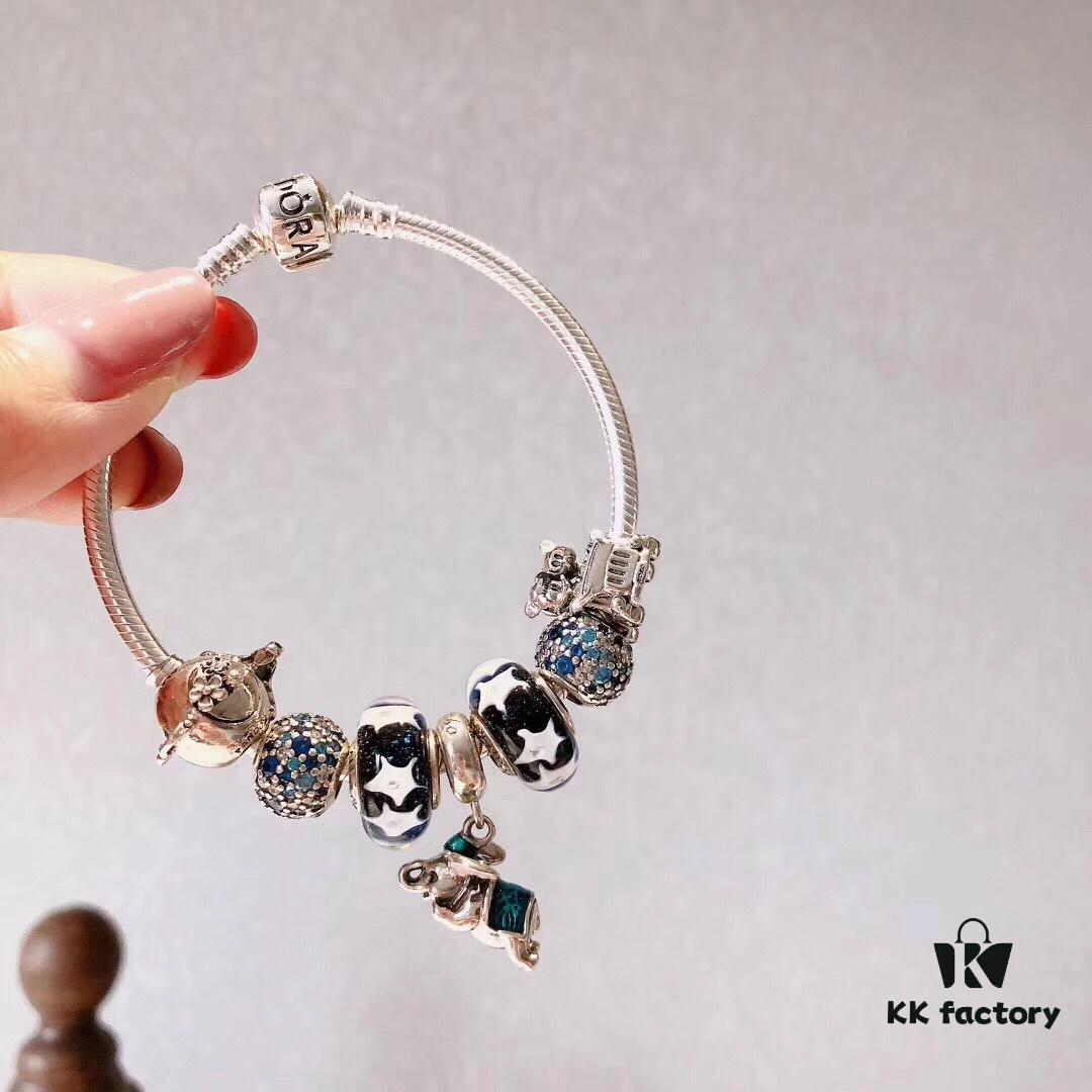 Pandora Pandora Skyline Blue Playful Little Elephant New Arrival! Starry Sky Blue Glass, Fairy Carriage, Flower Fairy Teapot, Sparkling Diamond Lucky Blue, Perfectly Crafted with Store Materials, Quality Comparable to Official Counter, Comes with Original Packaging!