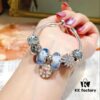 Pandora Ice Blue Bubble Enamel Flower 🌺 New Arrival! Made with Counter Materials, 1:1 Perfect Craftsmanship, Quality Comparable to Official Stores!