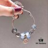 Pandora Ice Blue Bubble Enamel Flower 🌺 New Arrival! Made with Counter Materials, 1:1 Perfect Craftsmanship, Quality Comparable to Official Stores!