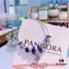 Pandora Pandora Brilliant Blue Key of Love 🔑 New Arrival, Brilliant Faceted Glass, Sparkling Dark Blue Snowflake Cat's Eye, Dark Blue Rhinestone Bead, Sparkling Blue Snowflake Bead, Rhinestone Openwork Clover, Fully Diamondbonded Blue Charm Clip, Noble Key of Love 🔑 Pendant, S925 Silver with Official Store Packaging!