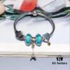 Pandora Elegant Mint Green Eiffel Tower New Arrival! Night Glow Mint Glass Bead, Heart-to-Heart Charm, Eiffel Tower Pendant with S925 Silver