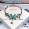 Pandora Elegant Mint Green Eiffel Tower New Arrival! Night Glow Mint Glass Bead, Heart-to-Heart Charm, Eiffel Tower Pendant with S925 Silver