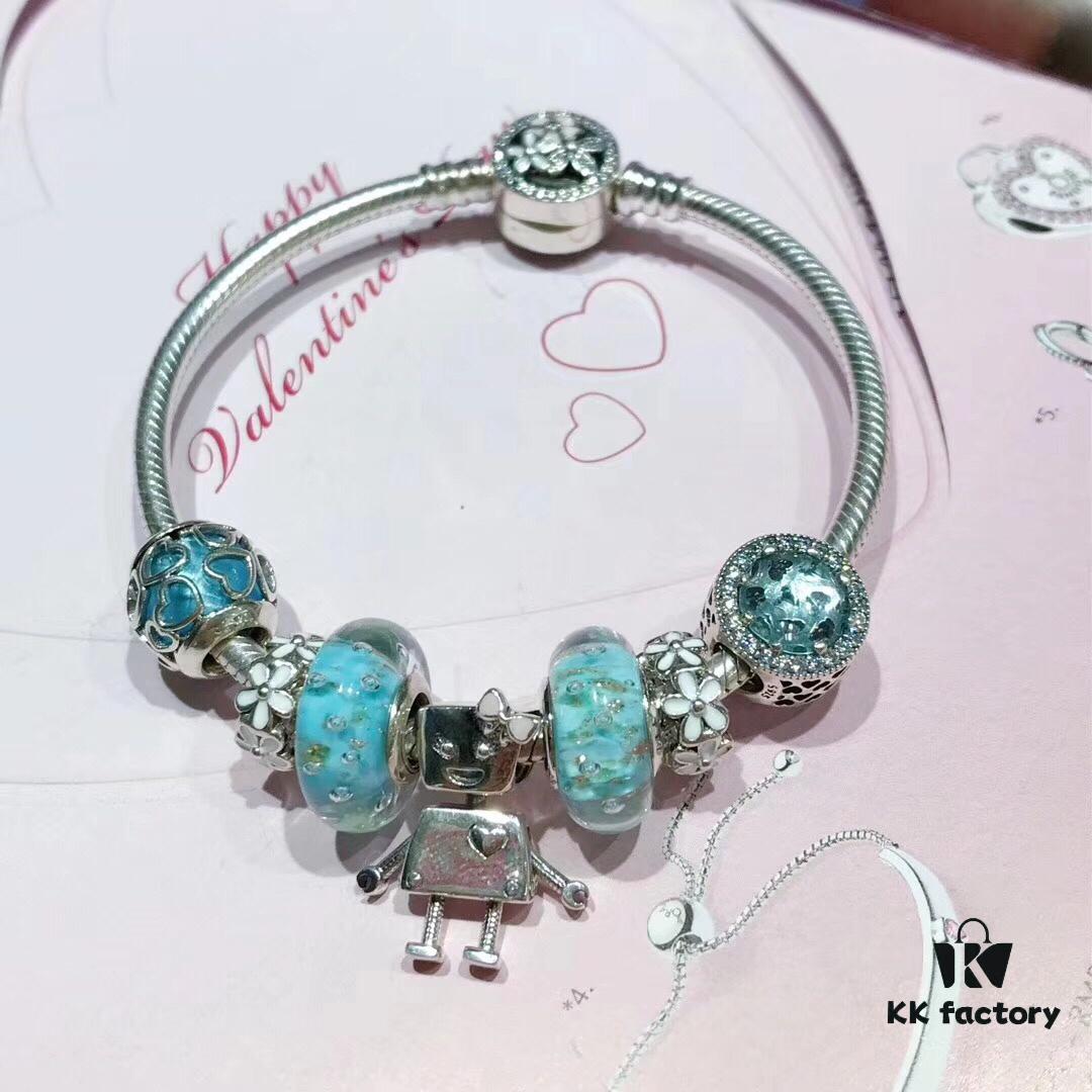 Pandora Pandora Gold Thread Mint Cute Bella 🤖️ New Arrival! Made with counter materials, perfectly crafted one-to-one, quality comparable to official store