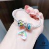 Pandora Rainbow Colorful New Arrival Hollow Gradual Heart Charm, S925 Silver Iridescent Bead with Boutique Packaging