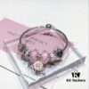 Pandora Pandora Silver Wire Pink Flower Blossom 🌺 New Arrival! Made with Counter Materials, Perfect 1:1 Craftsmanship, Quality Comparable to Authentic Store! Silver Wire Pink Faceted Crystal, Cherry Blossom Spacer Beads, Heart-to-Heart 💕, Pink Diamond Flower Pendant, S925 Silver with Original Packaging!