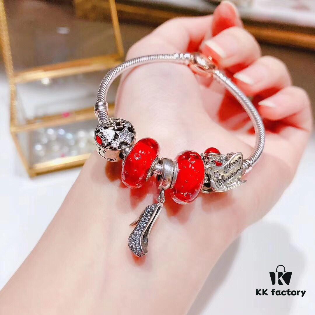 Pandora Red Bubble High Heel Shoe Christmas Charm Pendant ZP Quality
