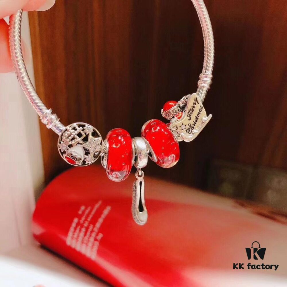 Pandora Red Bubble High Heel Shoe Christmas Charm Pendant ZP Quality