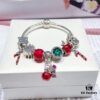 Pandora Disney Snow White Apple and Heart Christmas Limited Edition Bracelet - Red and Green Color Block Design, Imitation Cabinet Quality with S925 Sterling Silver