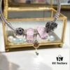 Pandora Pink Bubble Key Pendant - New Arrival! Premium Quality, S925 Sterling Silver, Valentine's Love Bead & Heart Charm, Pink Resin Cabochon, Authentic-Like Craftsmanship with Official Packaging