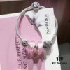 Pandora Pink Bubble Key Pendant - New Arrival! Premium Quality, S925 Sterling Silver, Valentine's Love Bead & Heart Charm, Pink Resin Cabochon, Authentic-Like Craftsmanship with Official Packaging