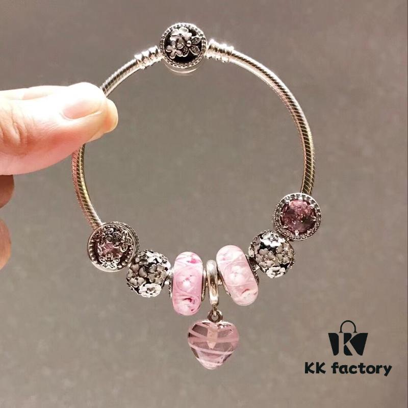 Pandora Spring Pink Cherry Blossom 🌸 Pink Ribbon 🎀 New Arrival! High-Quality Replica with Authentic Materials, Perfect Craftsmanship Comparable to Original Store Version!