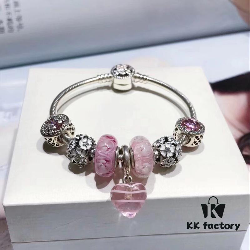 Pandora Spring Pink Cherry Blossom 🌸 Pink Ribbon 🎀 New Arrival! High-Quality Replica with Authentic Materials, Perfect Craftsmanship Comparable to Original Store Version!