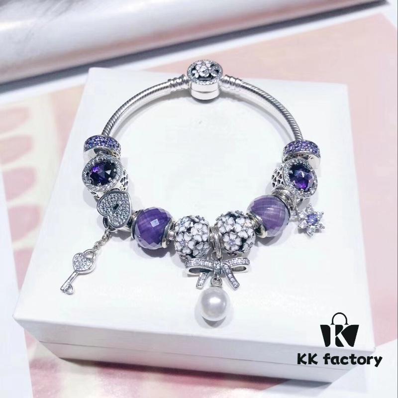 Pandora Romantic Purple Daisy Cherry Blossom Jewelry