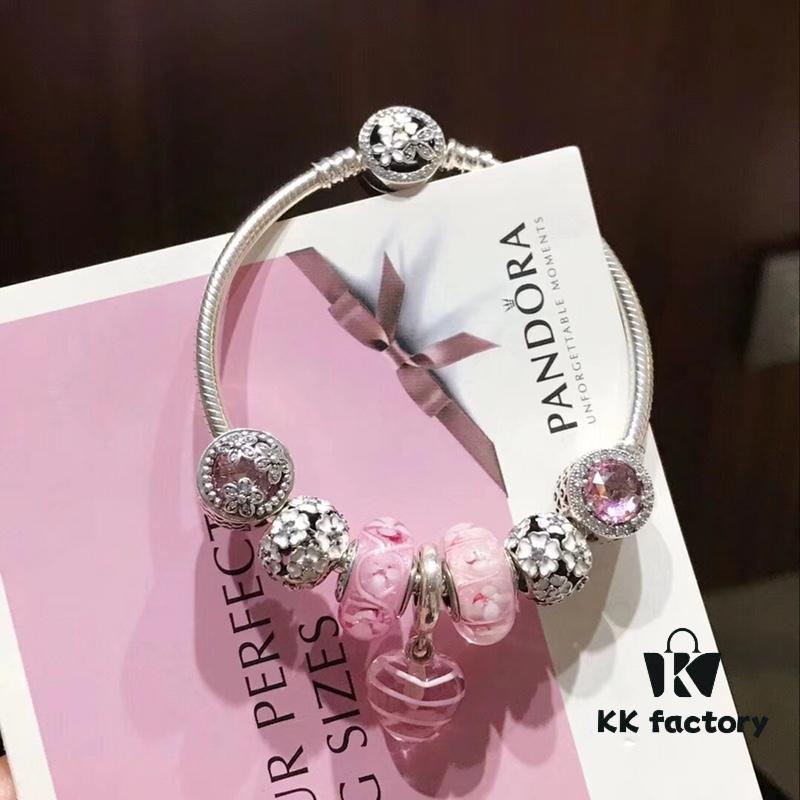 Pandora Spring Pink Cherry Blossom 🌸 Pink Ribbon 🎀 New Arrival! High-Quality Replica with Authentic Materials, Perfect Craftsmanship Comparable to Original Store Version!