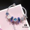 Pandora Blue Daisy Flower with Pink Enamel - New Arrival