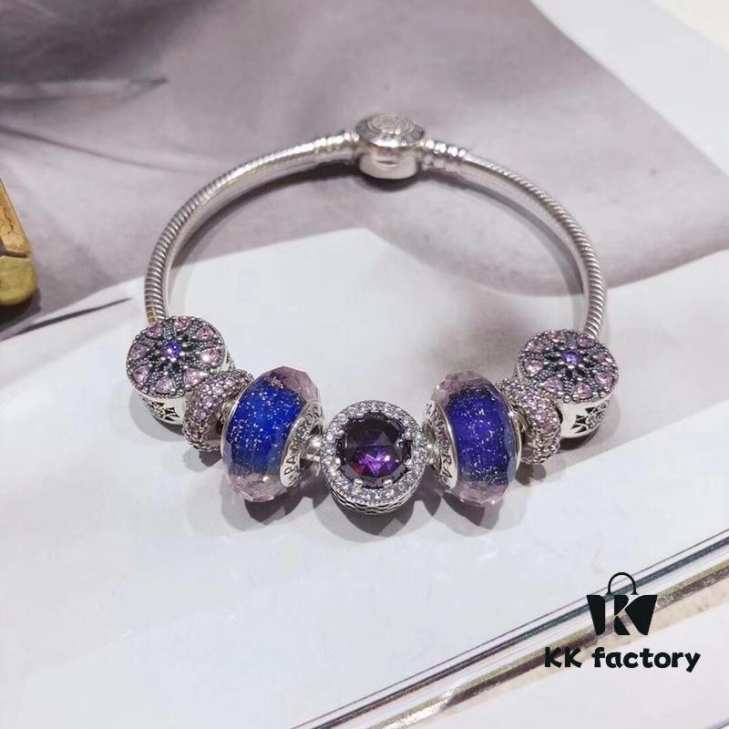 Pandora Purple Sparkling Diamond Medal New Arrival! High-Quality Replica with Cabinet Materials, Perfect Craftsmanship, Comparable to Authentic Quality!