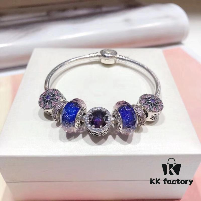 Pandora Purple Sparkling Diamond Medal New Arrival! High-Quality Replica with Cabinet Materials, Perfect Craftsmanship, Comparable to Authentic Quality!