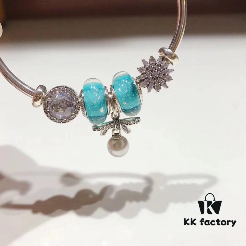 Pandora Pandora Silver Mint Pearl Bow 🎀 New Arrival! Perfectly Crafted with Counter Materials, One-to-One Replica, Quality Rivals Official Stores!