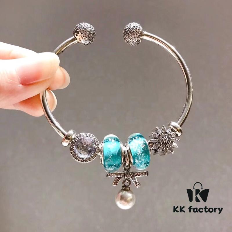 Pandora Pandora Silver Mint Pearl Bow 🎀 New Arrival! Perfectly Crafted with Counter Materials, One-to-One Replica, Quality Rivals Official Stores!