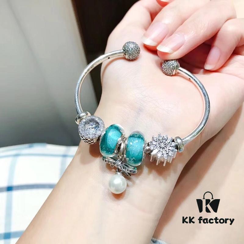 Pandora Pandora Silver Mint Pearl Bow 🎀 New Arrival! Perfectly Crafted with Counter Materials, One-to-One Replica, Quality Rivals Official Stores!