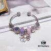 Pandora Pink and Purple Two-Tone Sparkling Diamond Love New Arrival! S925 Sterling Silver with Boutique Packaging