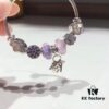 Pandora Pink and Purple Two-Tone Sparkling Diamond Love New Arrival! S925 Sterling Silver with Boutique Packaging
