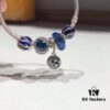 Pandora Pandora Blue Star and Moon New Arrival! Highest Quality on Market, Supports Counter Cleaning! Made with Authentic Counter Materials, Perfect 1:1 Craftsmanship! Imported Thai Original Silver Wire with Brilliant Blue Cat's Eye Snowflake Beads, Light of Love Bead, Blue Lucky Charm Bead, Star and Moon Pendant. S925 Silver with Official Packaging!