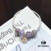 Pandora Pandora Silver Wire Purple Flower New Arrival! Highest Quality Available, Compatible with Official Counter Cleaning! Made with Cabinet Materials, Perfect 1:1 Craftsmanship! Imported Original Purple Glass from Thailand 🇹🇭, Sparkling Diamond Beads, Shiny Full-Paved Purple Five-Petal Flower, Purple Lace-Covered Ball Pendant. S925 Silver Comes with Official Packaging!